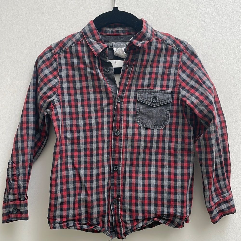 Bonpoint‎ toddler boys plaid button down shirt sz 3T